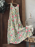Vintage Floral Print Women's Vest Dress elevenforest