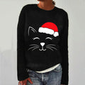 Comstylish Women's Christmas Cute Cat Knitted Sweater
