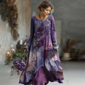 Vintage Bohemian Embroidered Floral Patchwork Maxi Dress elevenforest