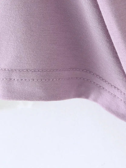 Short Sleeves Pleated Color Heaps Collar T-shirts Tops