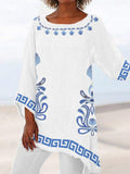Greek Floral Pattern Women's Tunic elevenforest