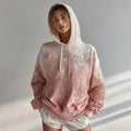 Women's Vintage Floral Embroidery Gradient Art Linen Hoodie elevenforest
