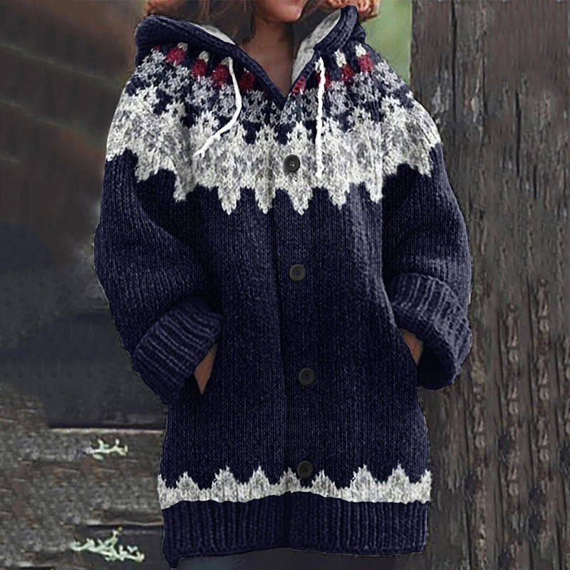 Vintage Beautiful Knit Jacquard Warmth Print Women's Sweater elevenforest