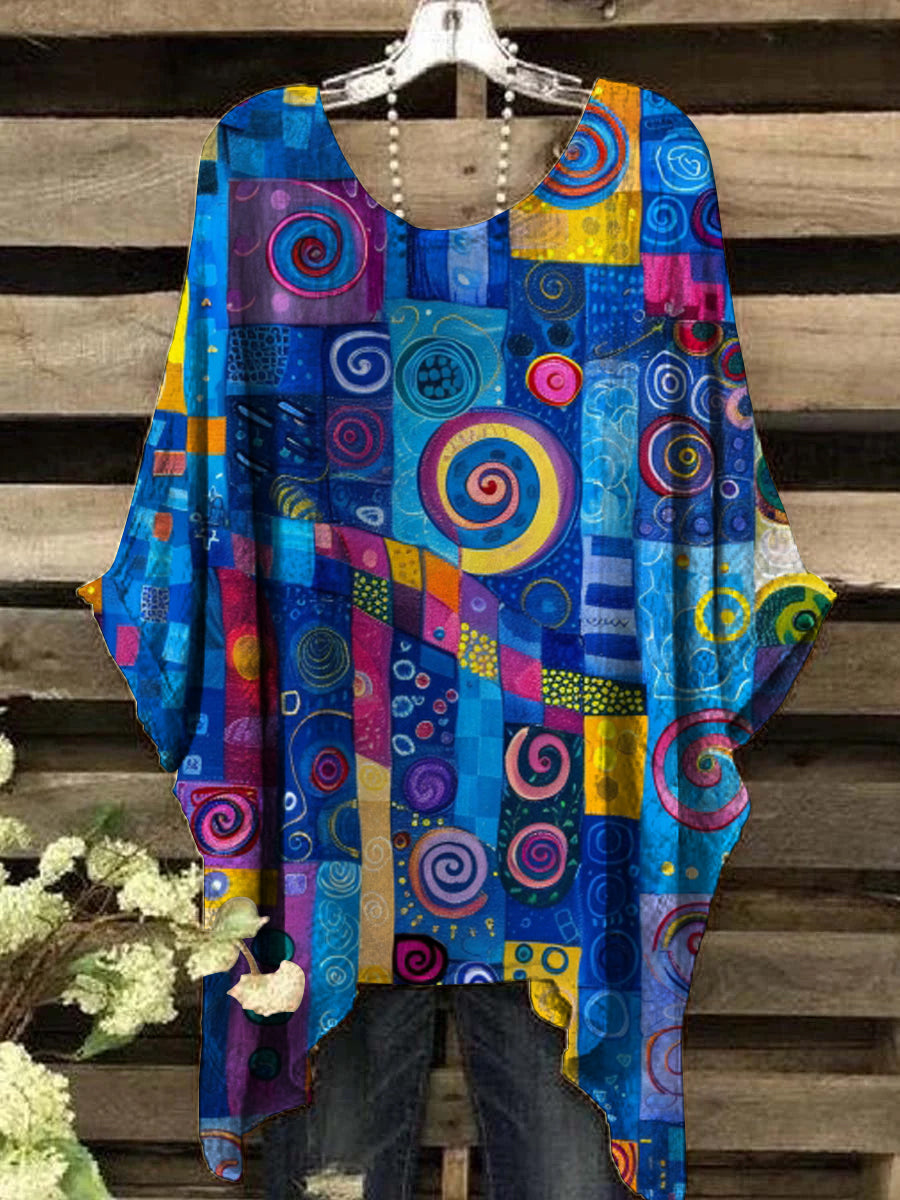 Women's Art Irregular Pattern Casual Print Top
