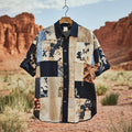 Men's Applique Patchwork Art Casual Short Sleeve Shirts elevenforest