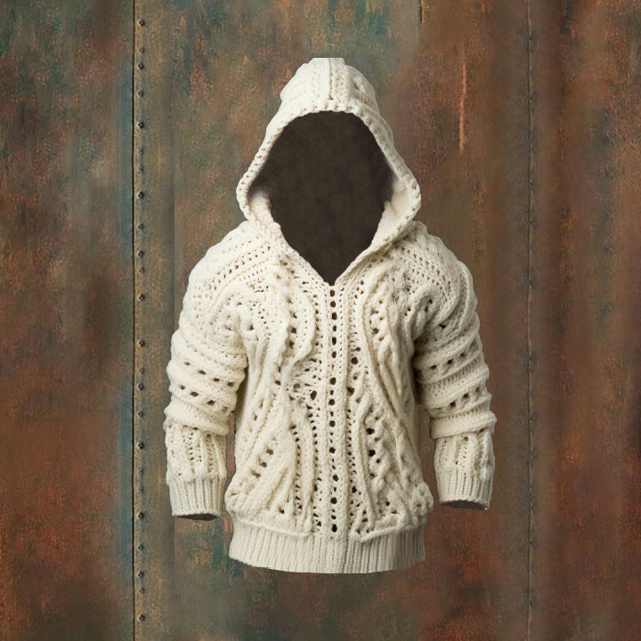 Vintage Fairman Island Sweater Pattern Knitted Hooded Sweater elevenforest