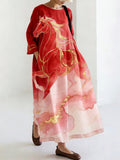 Comstylish Japanese Art Retro Leisure Linen Dress