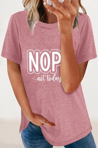 Letter Print O Neck T-shirts