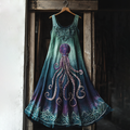 Vintage Viking Cthulu Celtic Gradient Art Linen Tank Dress elevenforest
