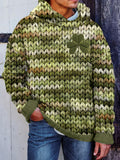 Men's Shamrock Embroidered Retro Chunky Cozy Hooded Sweater elevenforest