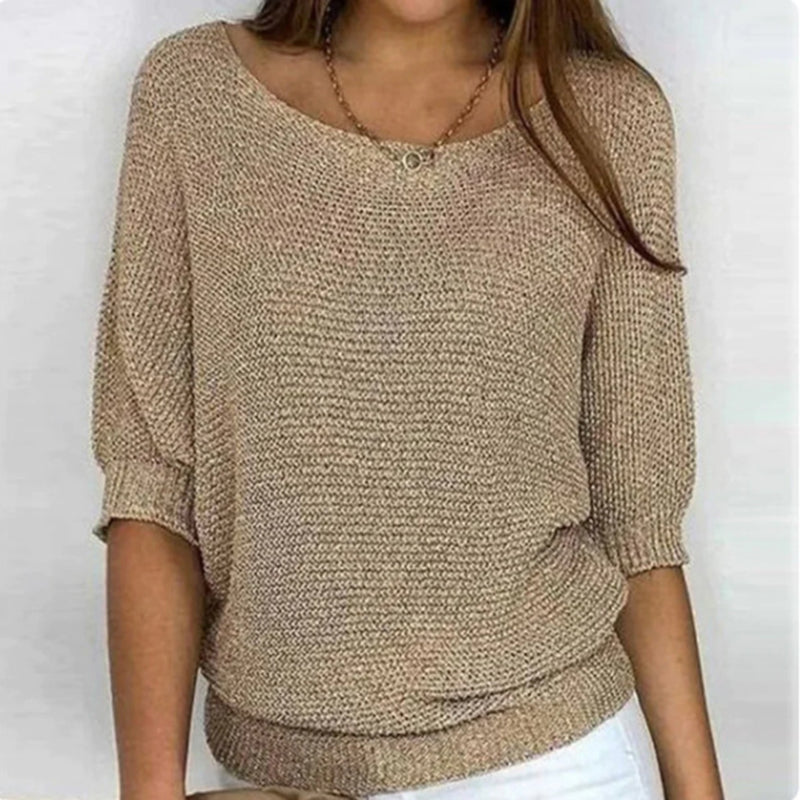 Vintage Solid Color V Neck Comfy Sweater elevenforest