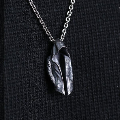 Sterling Silver Assassin Cloak Trench Coat Pendant Necklace