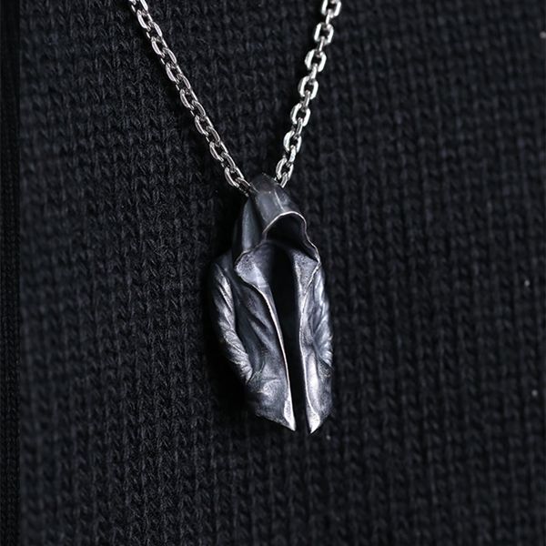 Sterling Silver Assassin Cloak Trench Coat Pendant Necklace