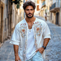 Men's Bohemian Floral Casual Resort Style Long-sleeved Shirt elevenforest