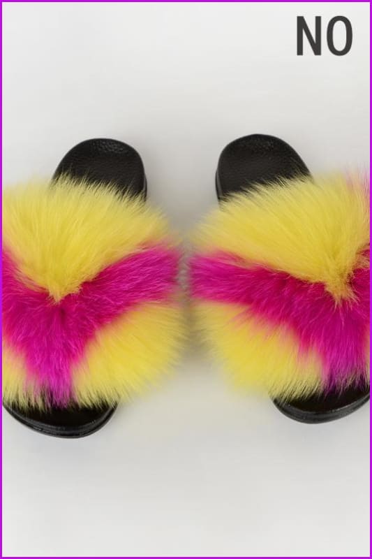 {5-7 Days Wait for Make} New Color Fox Fur Slides F639