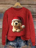 Comstylish Christmas Labrador Lab Dog Crochet Art Cozy Knit Sweater