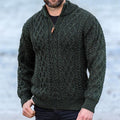 Vintage Traditional Chunky Knit Warm Zip-Up Sweater elevenforest