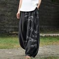 Vintage Bamboo Leaf Linen Blend Comfy Pants elevenforest