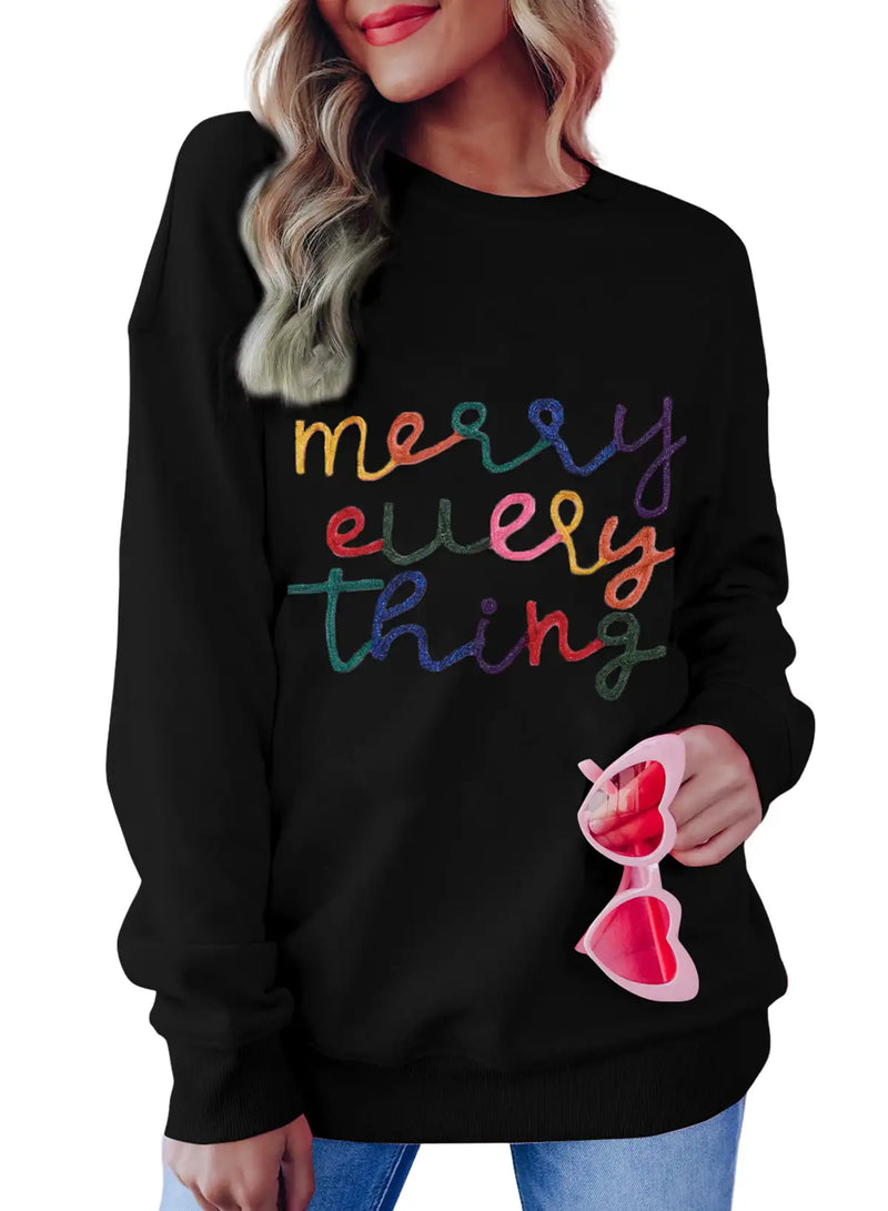 Black Slogan Sweatshirt