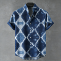 Japanese Art Style Geometric Printed Short Sleeve Shirt elevenforest