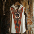 Vintage Ancient Egyptian Inspired Hooded Linen Vest elevenforest