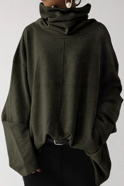 Patchwork Pocket Turtleneck Hoodies(5 Colors)