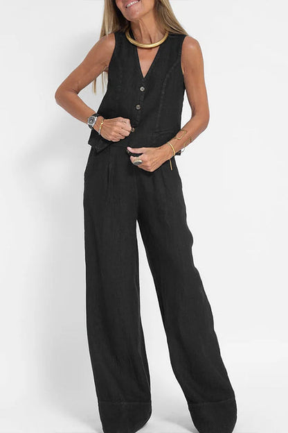 Linen Waistcoat Two Set Suits