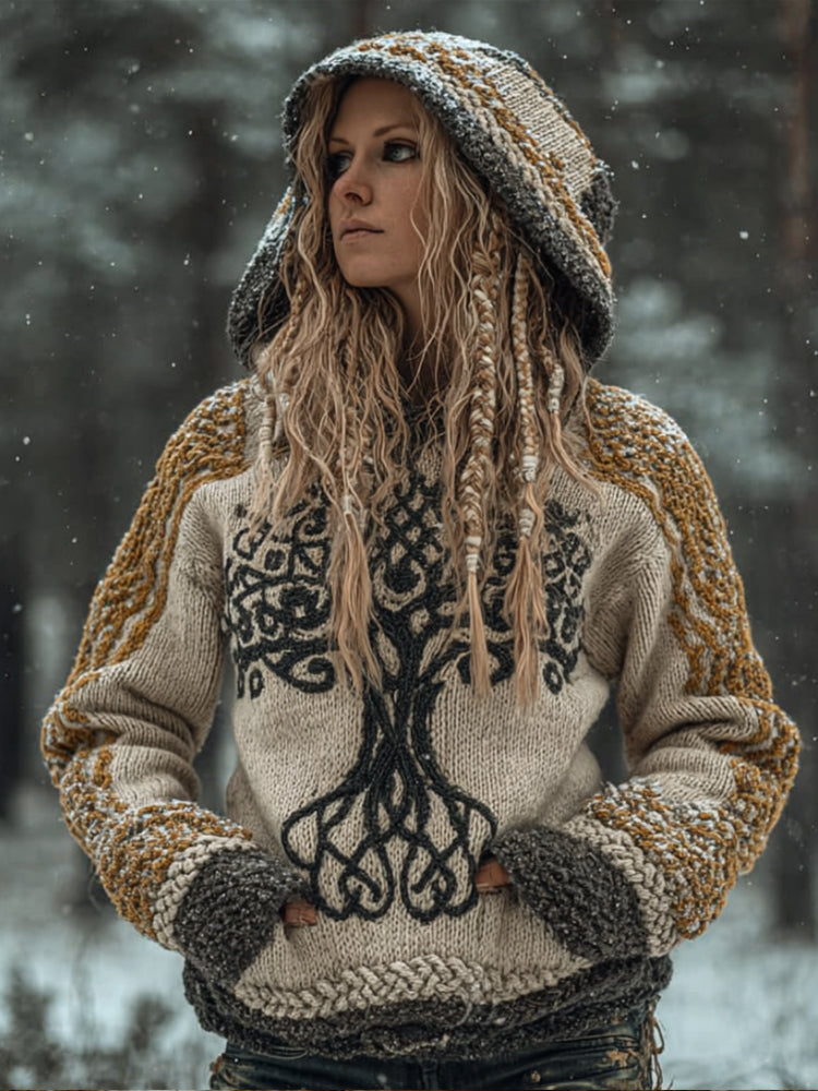 Women's Tree Of Life Celtic Knot Hooded Sweater