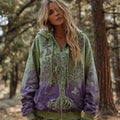 Women's Viking Celtic Knot Tree Of Life Comfort Warm Zip Hoodie elevenforest