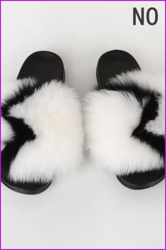 {5-7 Days Wait for Make} New Color Fox Fur Slides F639