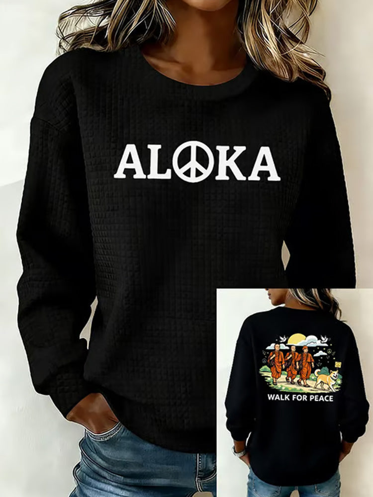 Comstylish Walk For Peace Women's Textured Sweatshirt