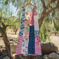 Vintage Floral Patchwork Art Linen Tank Dress elevenforest