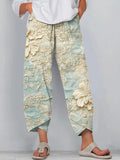 Boho Lace Floral Embroidered Linen Blend Pants elevenforest