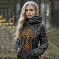 Women's Viking Tree Of Life Celtic Hooded Sweater elevenforest
