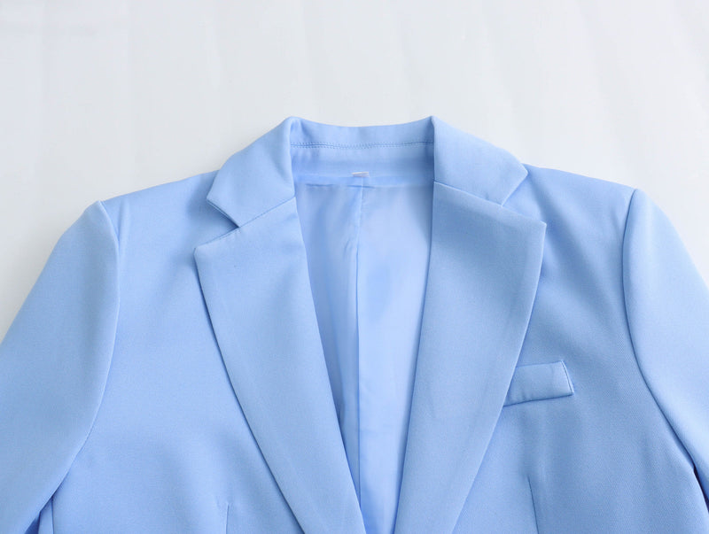 Spring Straight Cut Blazer Vertical Straight Leg Pants Suit – and Stylish Outfit for
