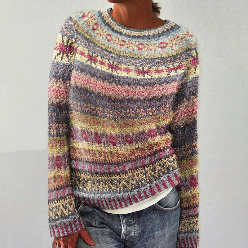 Vintage Fairman Island Knit Jacquard Crew Neck Sweater artswardrobe