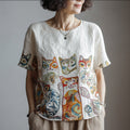 Comstylish Mommy's Multi-colored Round-neck Top