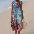 Women's Vintage Independence Day Print Midi Dress elevenforest