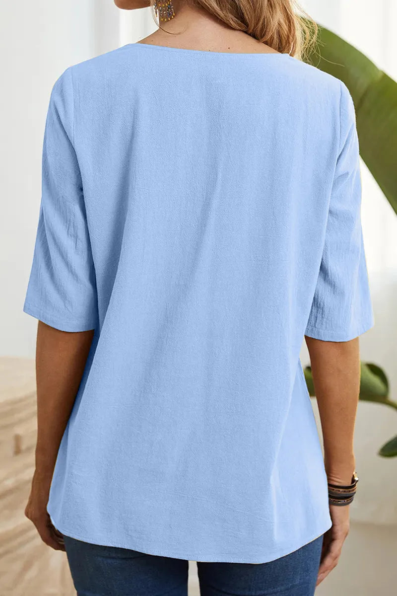 Slit O Neck T-shirts(6 Colors)