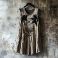 Tribal Raven And Life Of Tree Viking Runes Art Linen Blend Tank Top elevenforest