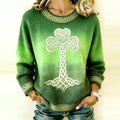 Comstylish Women's St. Patrick's Day Shamrock Tree Of Life Print Sweatshirt