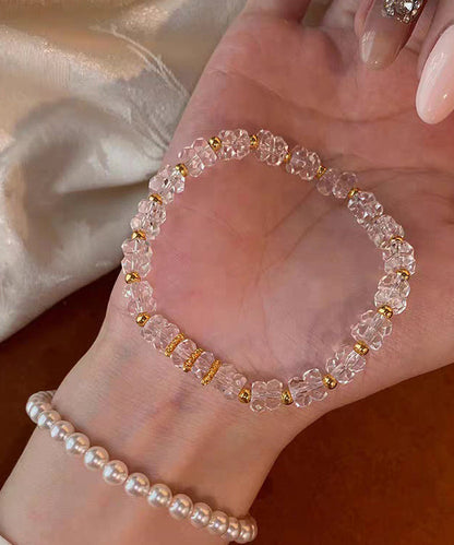 White Crystal Elastic Rope Alloy Bracelet