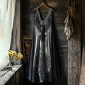 Women's Viking Tribal Bird Totem Linen Tank Dress elevenforest