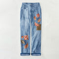 Canadian Maple Leaf Patchwork Inspiration Design Jeans elevenforest