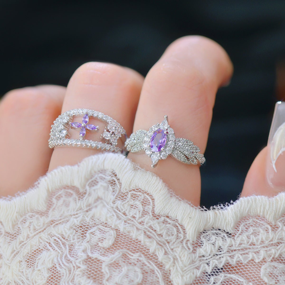 Amethyst Blossom Ring