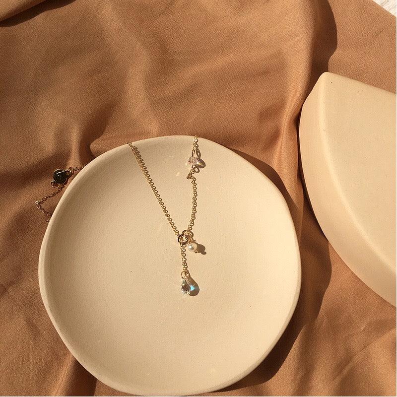 Austrian Crystal Pearl Necklace