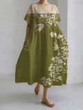 Comstylish Spring Day Dragonfly Round Neck Leisure Dress