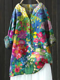 Women's Floral Art Print Casual Shirt
