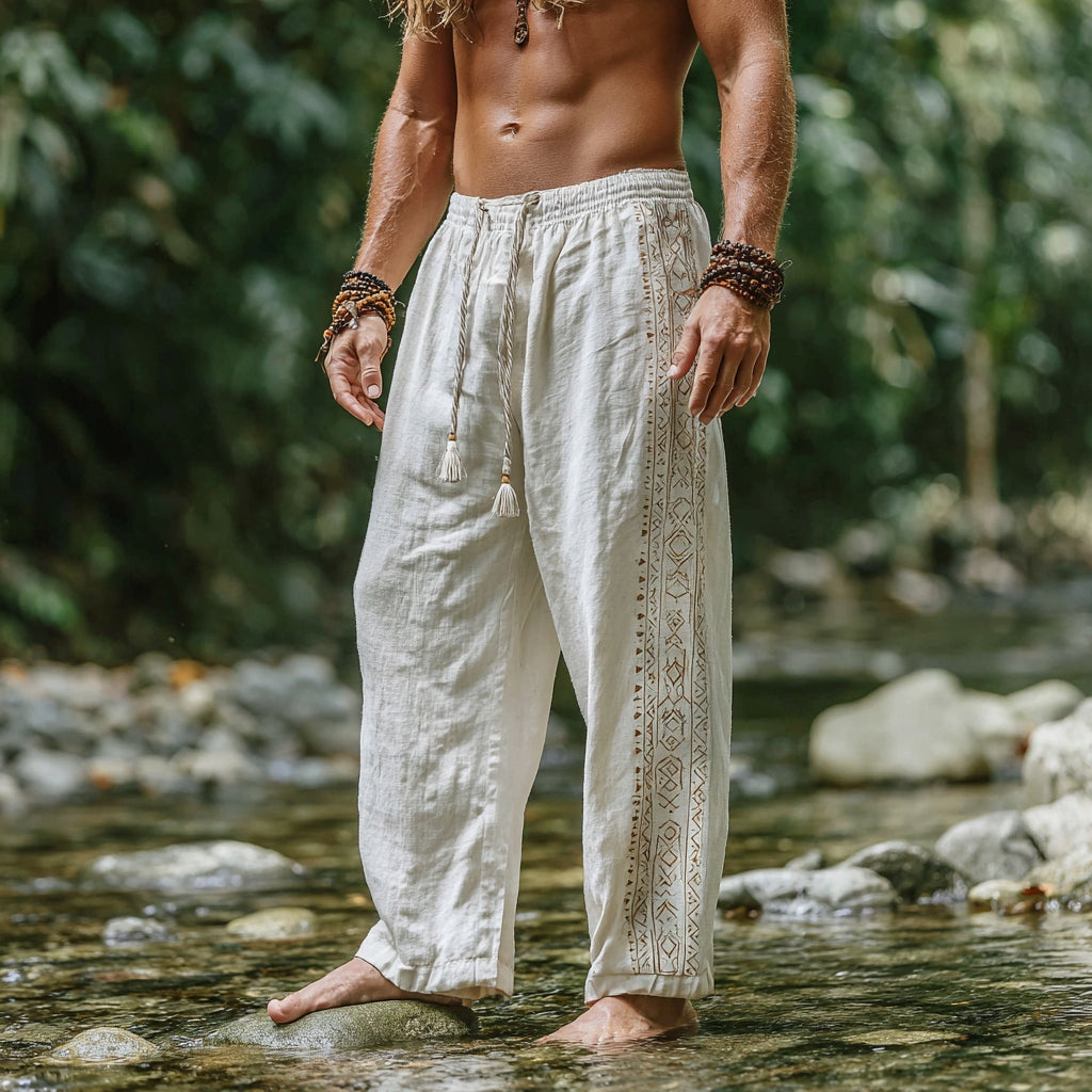 Men's Viking Summer Bohemian Tribal Casual Pants elevenforest