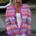 Vintage Gradient Stripes Jacquard Cozy Sweater elevenforest